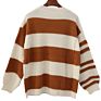 Personality Women's plus Size Pullover Striped Inter-Color Knitted Sweater