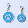 Personalized Paw Print round Pet Cat Dog Tag Pet Footprint Pendant Pawstrip Paw Name Tags