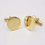 Personalized Stainless Steel Jewelry Cufflinks Golden round Blanks Cuff Links for Men