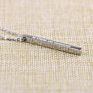 Personalized Vertical Bar Charm Name Letter Pendant Necklace Inspirational Jewelry