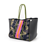 Personalized Waterproof Small Zippered Pink Black Gold Stripe Camo Black Leopard Neoprene Tote