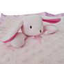 Pink Doudou Peluche Baby Rabbit Blanket Spot Soft Velboa with Satin Edge