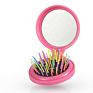 Pocket Hair Brush Plastic Comb Private Label Size Mirror Set with Cartoon Foldable Women Kids