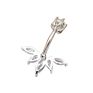 Poennis Gold Silver Belly Piercing Water Drop Navel Piercing Ring 6 Cz Crown Zircon Belly Button Ring