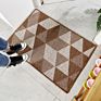 Polypropylene Dust-Proof Bath Rug Doormat Water Absorbent Geometric Pattern Floor Mats for Bathroom Kitchen