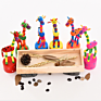 Pop-Up Giraffe Wooden Puppet Push Finger Toy