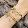Popular Adjustable Micro Paved Push-Pull Cartoon Stretch Cubic Zircon Boys Girls Charm Bracelets