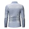 Popular Style Plain Color Cowboy Vintage Style Single Button Silm Fit Long Sleeve Shirt for Men