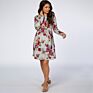 Pregnancy Clothes Womens Cotton Maternity Wear Floral Print Full Sleeve round Neck Casual Maternity Dress