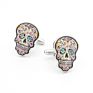 Premium Interesting Luxury Unisex Costume Colorful Skull Plain Cufflinks