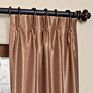 Printed Flax Gold 100% Polyester Faux Silk Curtains India