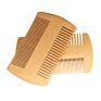 Private Label Portable Fine and Coarse Dual Teeth for Men Moustache Wooden Beard Comb