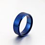 Promotions 8 Mm Width Gold Silver Black Blue Stainless Steel Ring for Women Men
