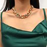 Punk Jewelry Colorful Hip Hops Chain Necklace Rainbow Chunky Cuban Chain Necklace Bracelet for Women