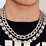 Punk Miami Cuban Choker Necklace Collar Statement Hip Hop Big Chunky Gold Color Thick Chain Necklace Men Jewelry