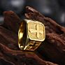 Punk Rock 18K Plated Gold Stainless Steel Cross Rings for Men Jewelry