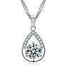 Qetesh Girl Jewelry Sets Cubic Zirconia Solitaire Tear Drop Necklace & Earring Set for Woman Bridesmaids Gift Present