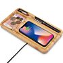 Qi Certified Bamboo Wood Wireless Charger Stand Personalized Quick Wireless Mobile Charging Pad with Phone Holder