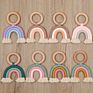 Weave  beech wood ring Rainbow teethers