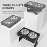 Raiseable Stainless Steel Dog Bowl with Stand Adjustable Elevated Raised Foldable Dog Food Stand Bowl Table with Paw