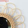 Rattan Mirror round Wall Hanging Pendant Wall Dressing Mirror Bathroom Mirror Woven Nordic Sunglasses Dream Catcher