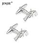 Ready to Ship Brass Material Gold and Silver Color Plated Cool Gun Shaped Cufflinks for Men