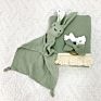 Ready to Ship Cartoon Baby Animal Bunny 100% Cotton Muslin Gauze Comforter with Wooden Teether Set