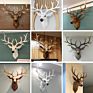 Resin 3D Faux Deer Head Wall Sculpture Decoration Life like White Deer Head Wall Art