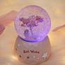 Resin Mini Made Snow Globes for with Tree and Girl Music Box Decoration Birthday Gifts for Kids Daughter Girl