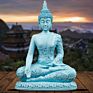 Resin White Sitting Buddha Sculpture Home Decorative Thai Statue Decor Gift Buddhism Creative Home Accessories