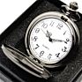 Retro Black Silver Smooth Steampunk Quartz Palin Pocket Watch Stainless Steel Pendant 30Cm Chain for Men