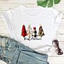 Retro Merry Christmas Trees T-Shirt Cute Women Holiday Gift Shirt