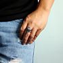 Retro Punk Style Biker Antique 925 Silver Skull Bird Rings for Men