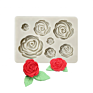 Rose Flower and Leaf Fondant Candy Silicone Molds for Sugarcraft Cupcake Topper Crafting Projects and Birthday Cake Decoration
