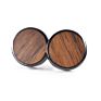 Round Black Wooden Cufflink Set For