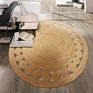 round Natural Water Hyacinth Fiber Braided Ins Style Straw Floor Mats Rug Carpet