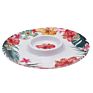 round Party Restaurant Serving Luxury Flower Style Melamine Serving Plate Set round Chip and Dip Tray Snacks Platter