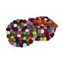 round Shape 100% Handmade Felt Wool Ball Rug Coaster Nepal for Drink