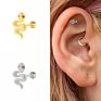 Roxi S925 Silver Creative 5A Cz Zircon 18K Gold Silver Plated Snake Piercing Cartilage Earrings