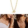 Roxi Simple Design Chunky Chain Jewelry Paper Clip Chain Bar Toggle Zircon Dainty Girl Necklace