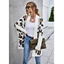 Rts Crazy Women's Loose Knitted Leopard Cardigan Sweaters
