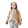 Rts Kids Long Sleeve Girl Boutique Clothing Design Solid Color Kids Oversize Pullover Sweater