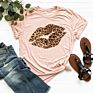 Rts Leopard Cheetah Lip Printed T Shirt Women Tee Shirt Top Women