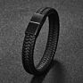 Ruigang Braided Wristband Leather Bracelets Weave Magnetic Clasps Hand Chain for Men Gift Accessories