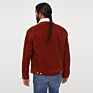 Rust Red Corduroy Jacket with a Faux Shearling-Lined Collar Mens Sherpa Trucker Jacket