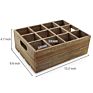 Rustic Brown Wood 12 Slots Beer Bottle Serving Crate Beer Storage Box with Carrying Handles