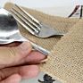 Rustic Wedding Party Christmas Decor Natural Burlap Utensil Cutlery Holders Pouch Bag Knifes Forks Napkin Silverware Holder Bag