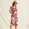 S--2Xl Sweat Maternity Evening Dresses Floral Printed Nightgown Lounge Wear Pregnancy Gown for Baby Breastfeeding