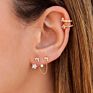 S925 Sterling Silver Simple Cold Style Chain Double Stud Chain Star Earrings