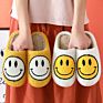 Sales Christmas Present Faux Furry Fur Smiling Face Ladies Female Indoor Women Slides Slippers